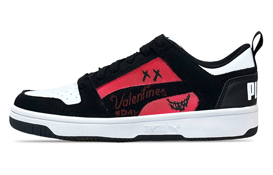 PUMA Rebound Layup Graffiti Joker Low top Skateboard Shoes Unisex Black White