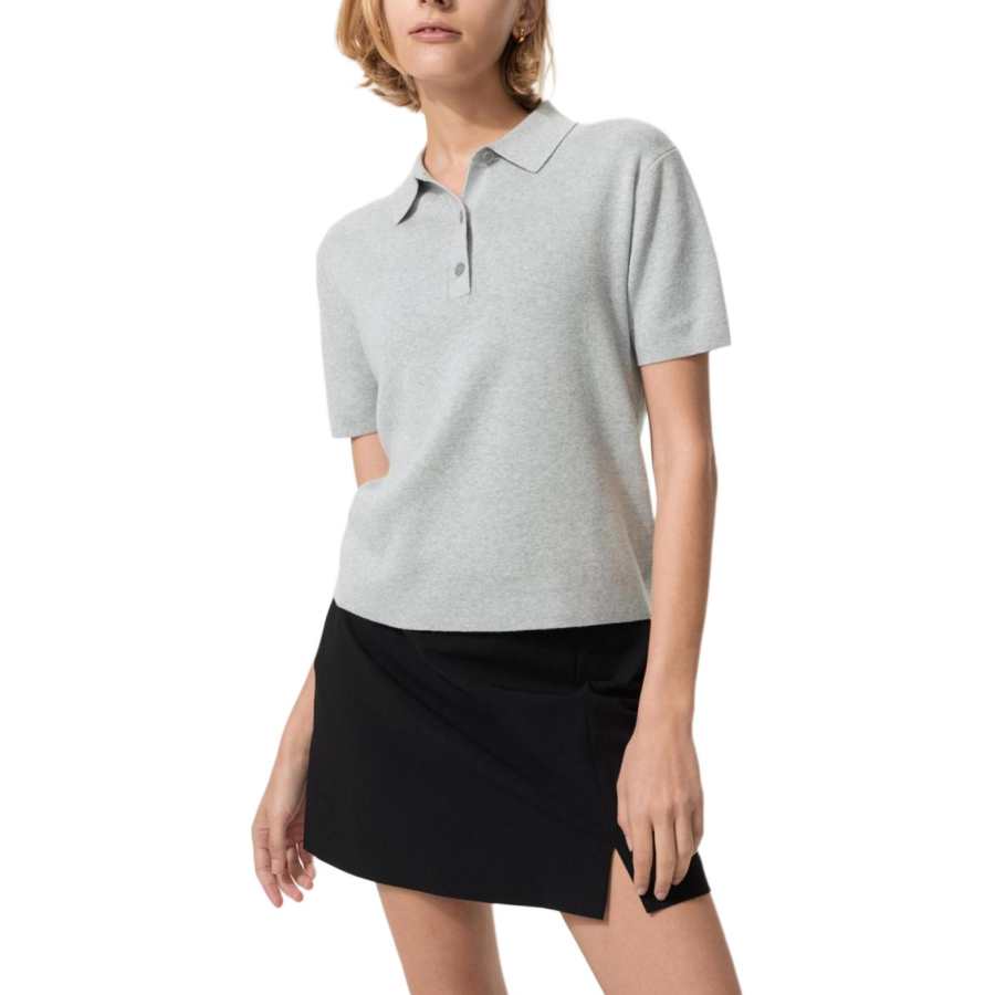 UNIQLO SS26 Polo Shirts Women's Gray Crew Neck Moderate Other