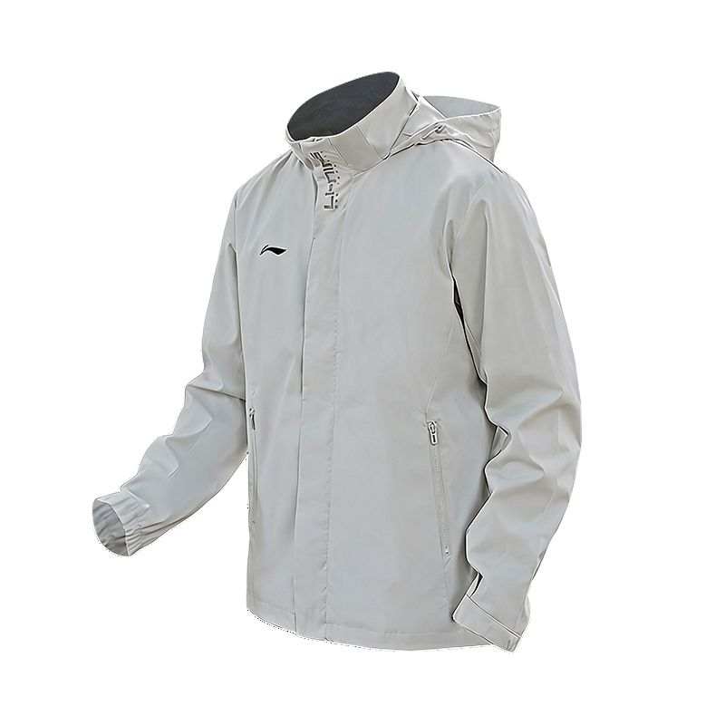 Li-Ning Li Ning Trench Coats Men's Stone Gray Stand Collar Moderate