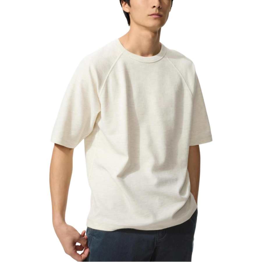 UNIQLO T Shirts Unisex Light Beige Crew Neck