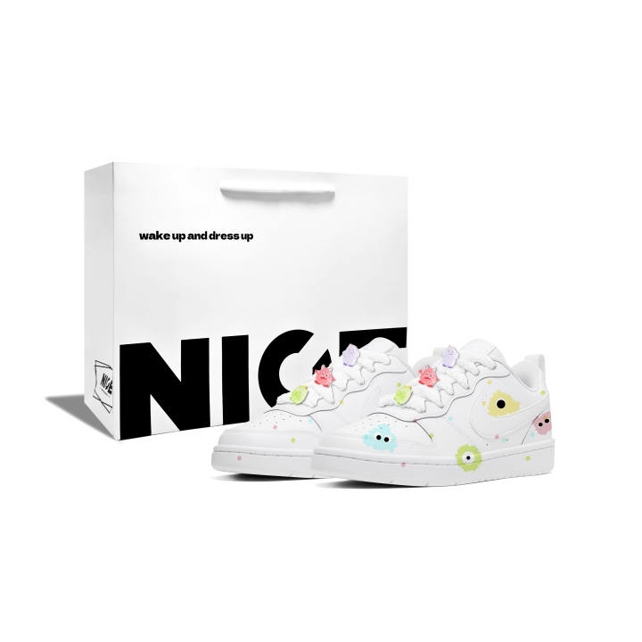 Nike Nike Court Borough 2 Colorful Ink Bubbles, Dopamine Dressing, Dreamy, Innovative, Comfortable Leather
