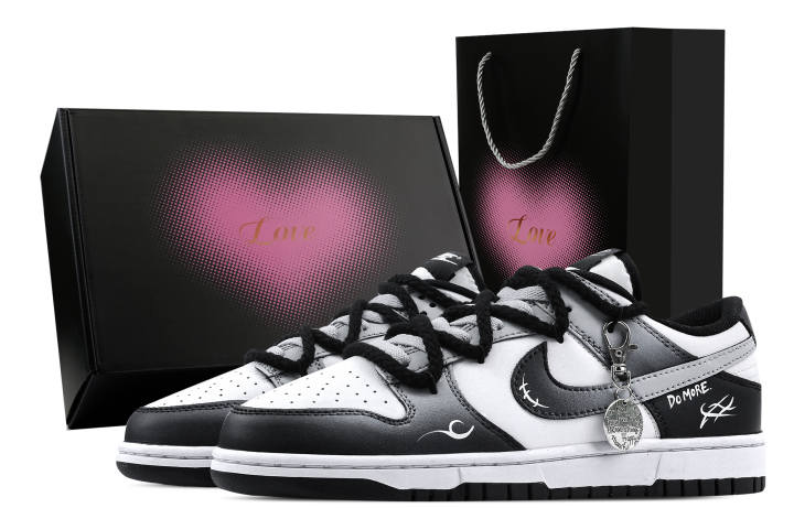 Nike Nike Dunk Simple Book 1 Heart Box Abrasion Resistant Low top Skateboard Shoes Unisex Black Gray