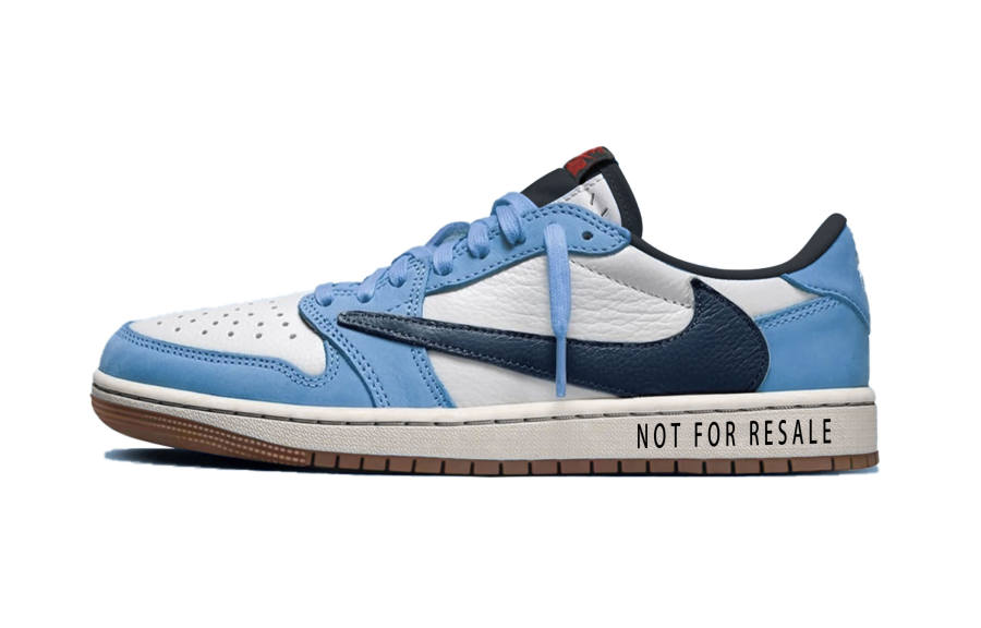 Jordan Travis Scott x Jordan Air Jordan 1 Prohibited Resale, Carolina Blue Travis Scott X AJ1 Abrasion Resistant