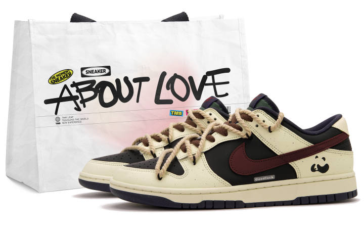 Nike Nike Dunk Panda Floral Sequel Low top Skateboard Shoes Men's Black Rice Yellow Red