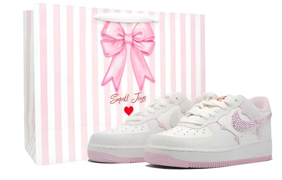 Nike Nike Air Force 1 Sweet Apple Star Diamond Abrasion Resistant Low top Skateboard Shoes Women's White