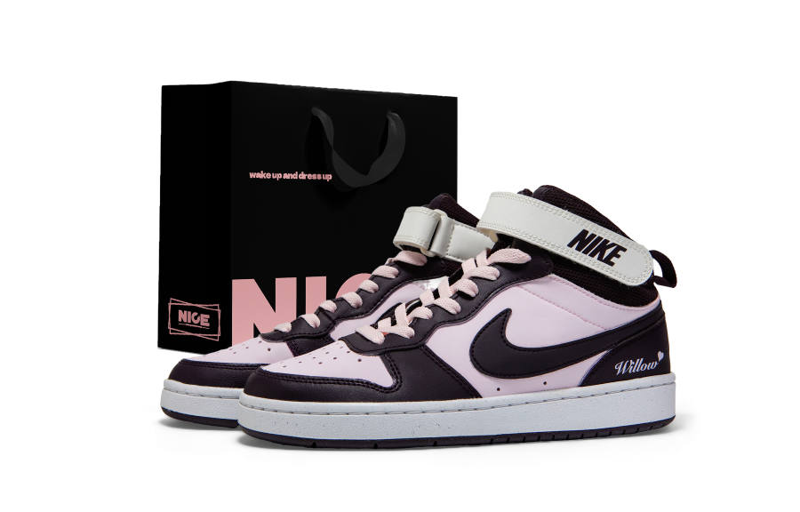 Nike Nike Court Borough 2 Abrasion Resistant Breathable Mid top Skateboard Shoes Women's Pink
