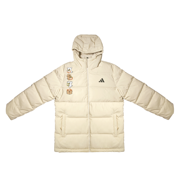 Adidas Adidas Down Jackets Unisex White Hooded Moderate Down Jacket