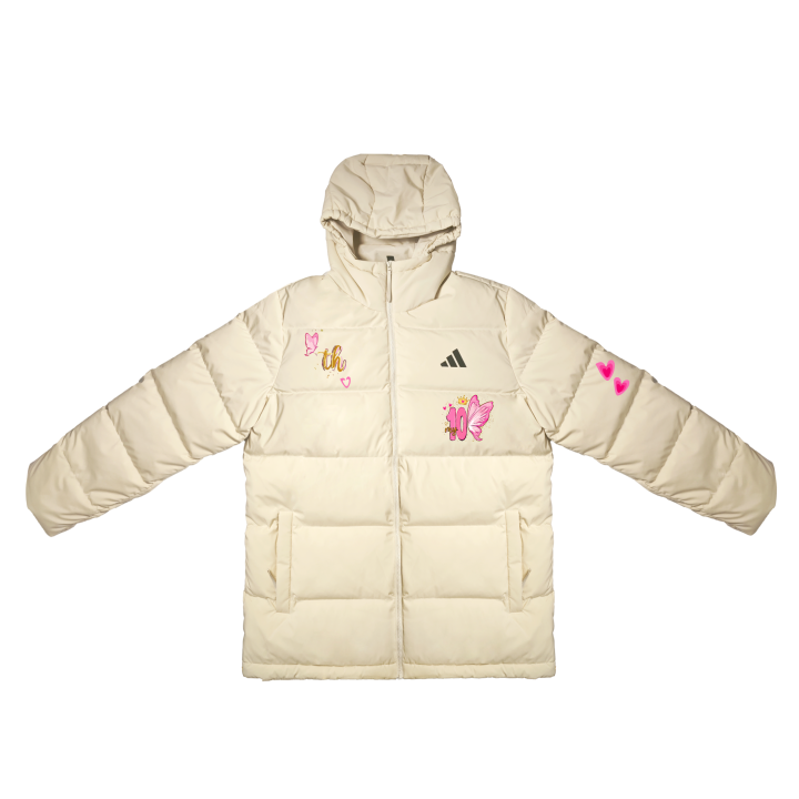 Adidas Adidas Down Jackets Unisex White Hooded Moderate Down Jacket