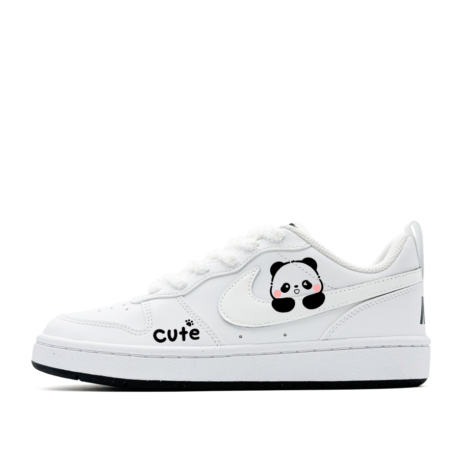 Nike Nike Court Borough Cute Bear Cat, Girlish, Sweet Style, Cartoon, Anti Aging, Campus Synthetic Leather