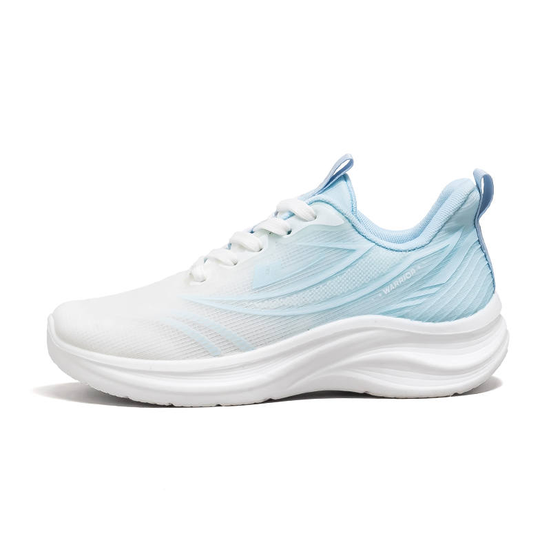 Warrior Cushioning Abrasion Resistant Lightweight Low top Running Shoes Women's White Blue