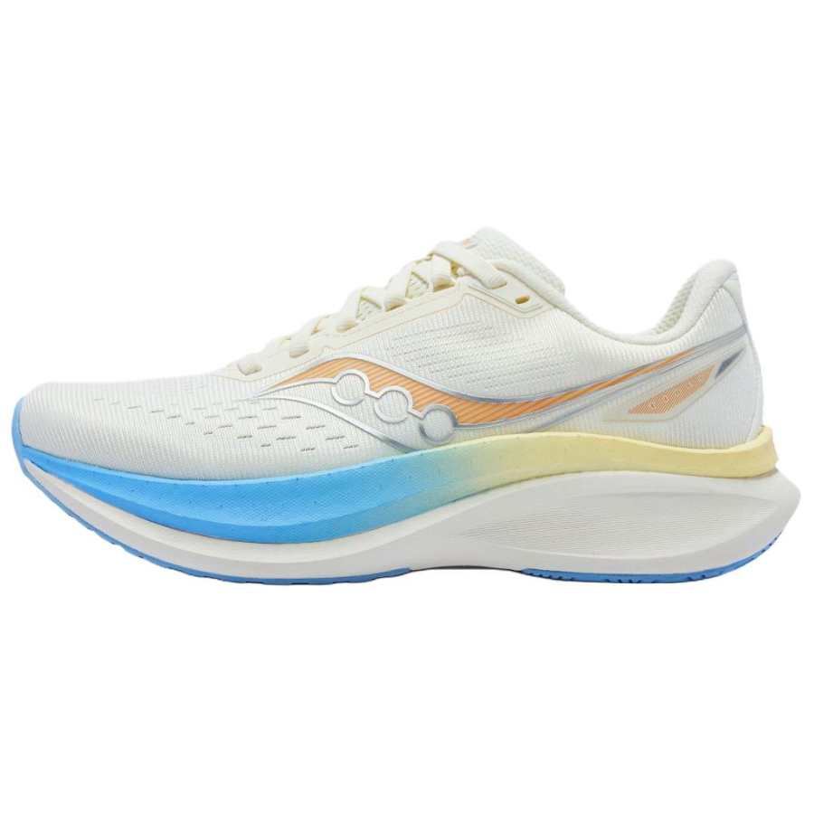 Saucony TIDE Wave 4 Breathable Rebound Breathable And Resilient Running Shoes Women's Beige Yellow Blue
