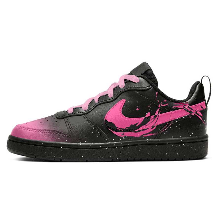 Nike Nike Court Borough Love Swirl Leather Low top Kids' Skateboarding Shoes Black Unisex