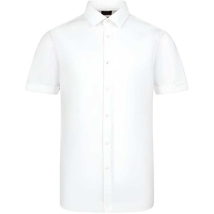 HUGO BOSS Shirts Men's White Lapel Moderate Other