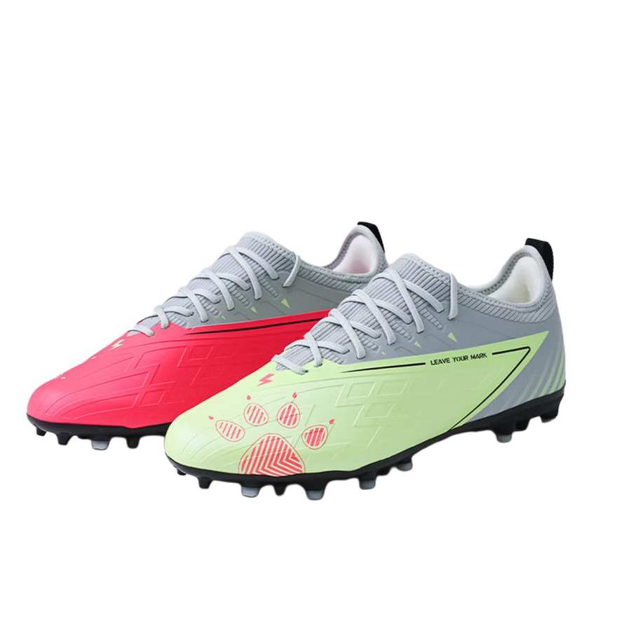 KELME Comfortable MG Multi Ground Artificial Turf Fabric Slip Resistant Soccer Shoes Unisex Light Gray