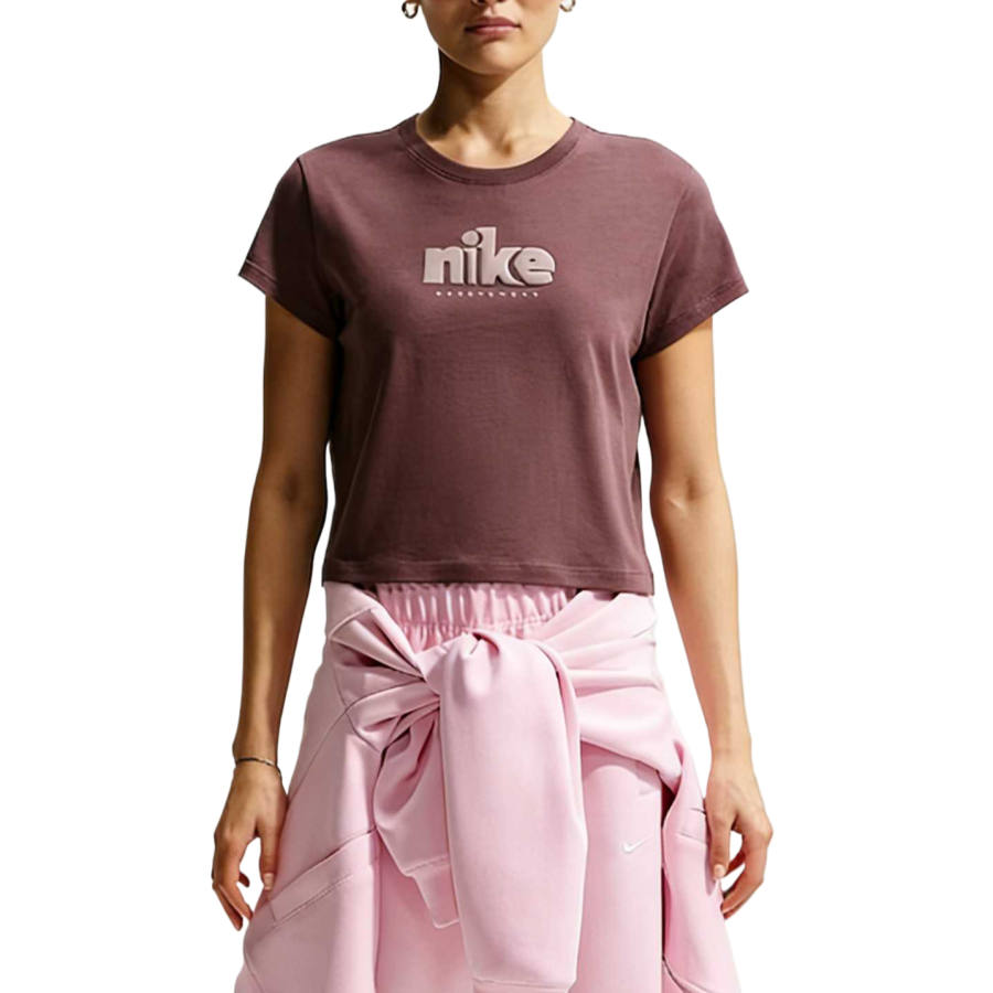 Nike Nike Sportswear Club T Shirts Women's Tattoo/Light Purple Ore Crew Neck Moderate
