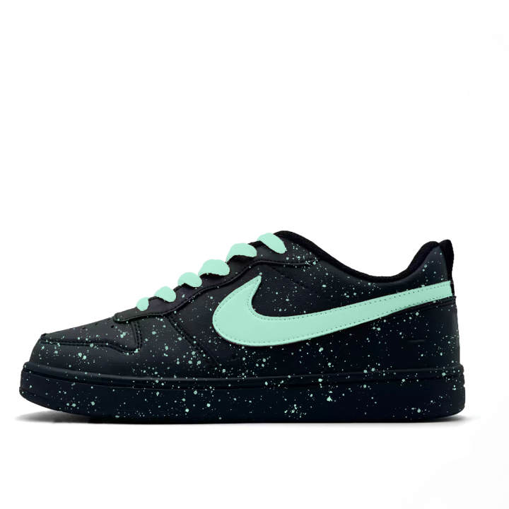 Nike Nike Court Borough Black Flame Mint Leather Abrasion Resistant Slip Resistant Abrasion Resistant Slip Resistant Low top