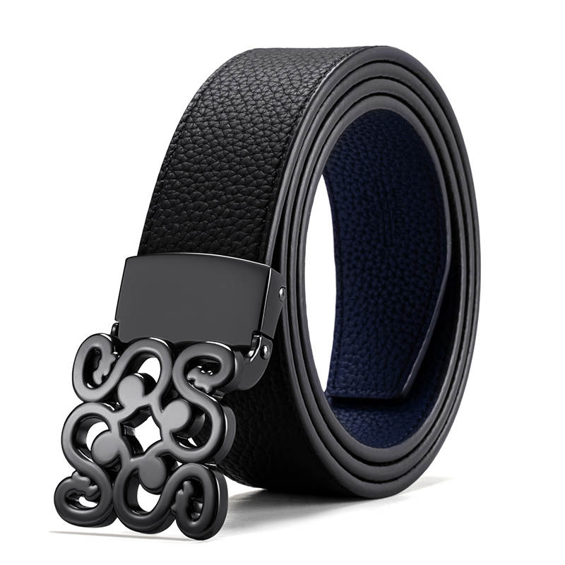 SEPTWOLVES Zinc Alloy, Cow Leather Belts Men's 3.5cm
