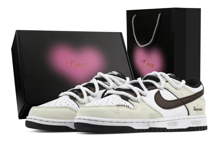 Nike Nike Dunk Soft Coconut Heart Box Abrasion Resistant Low top Skateboard Shoes Unisex Yellow