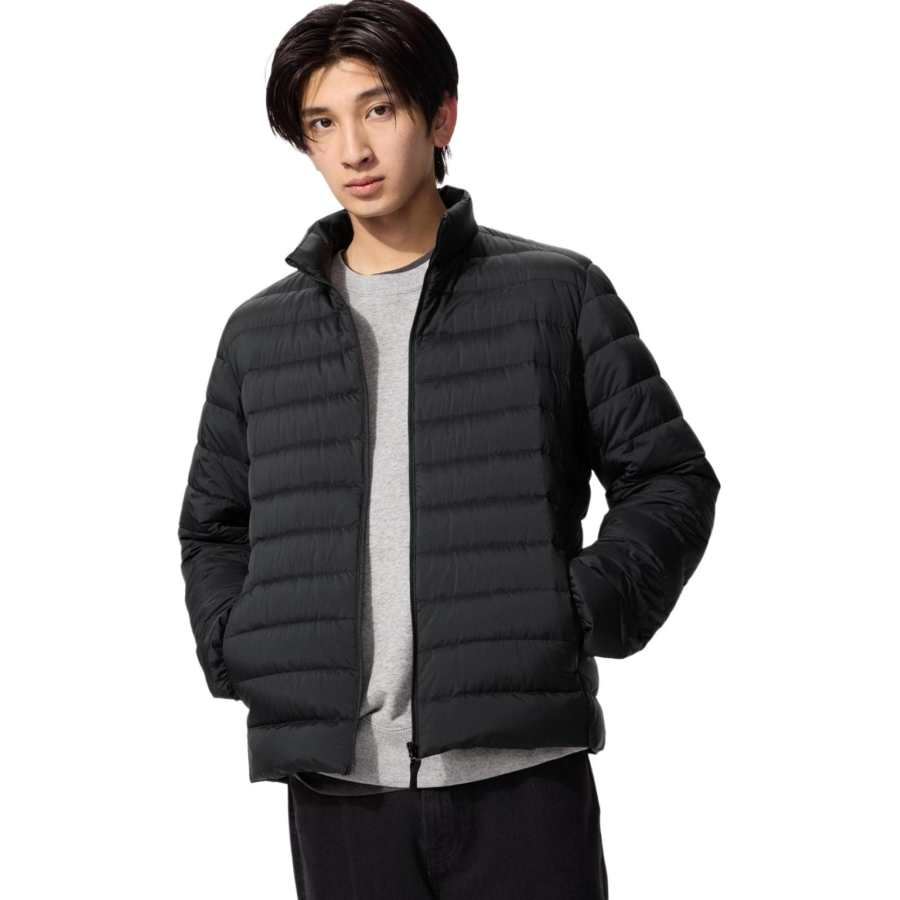 UNIQLO Down Jackets Unisex Black Stand Collar Moderate