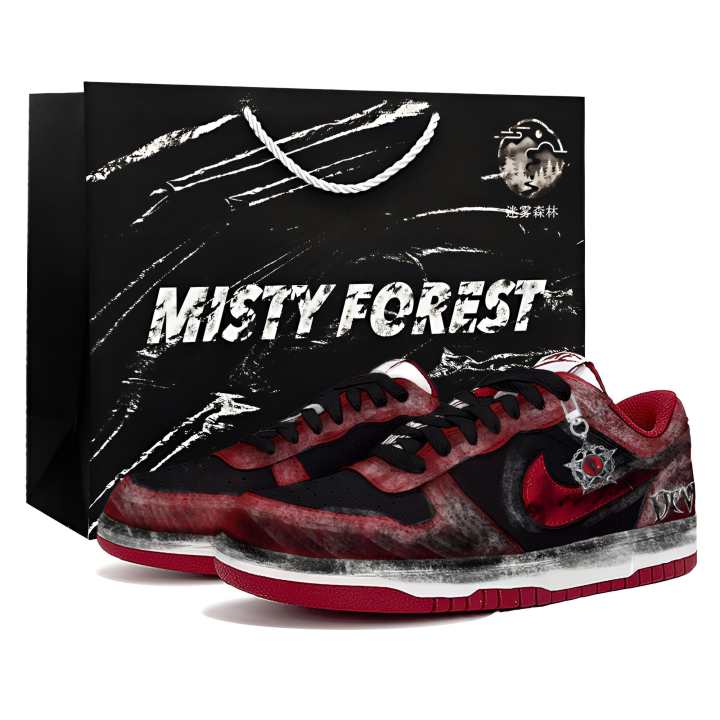Nike Nike Big Mist, Red Mark Restricted Area, Shopping Bag Low top Skateboard Shoes Men's Black Red