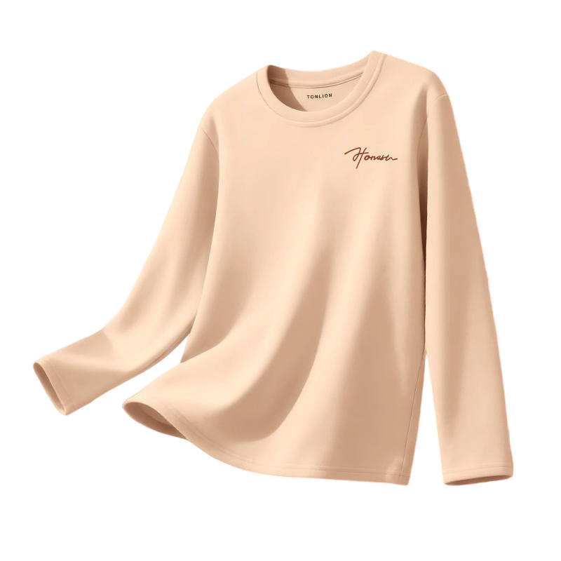 Tonlion T Shirts Unisex Crew Neck Thickened Straight Fit