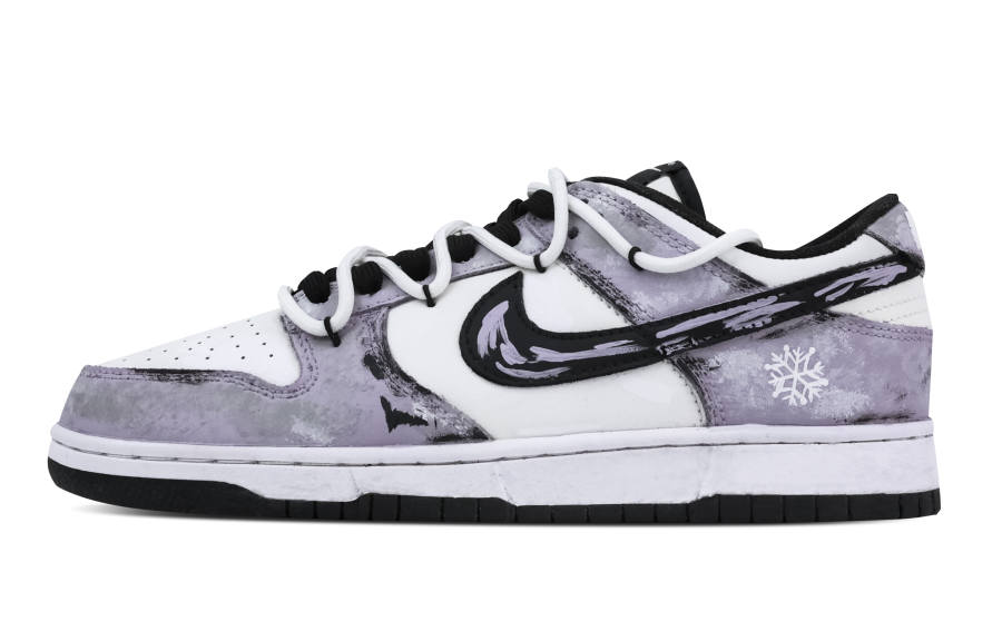 Nike Nike Dunk Dusty Purple Snow Trace 2 Leather Slip Resistant Abrasion Resistant Low top Skateboard Shoes Purple Kids'