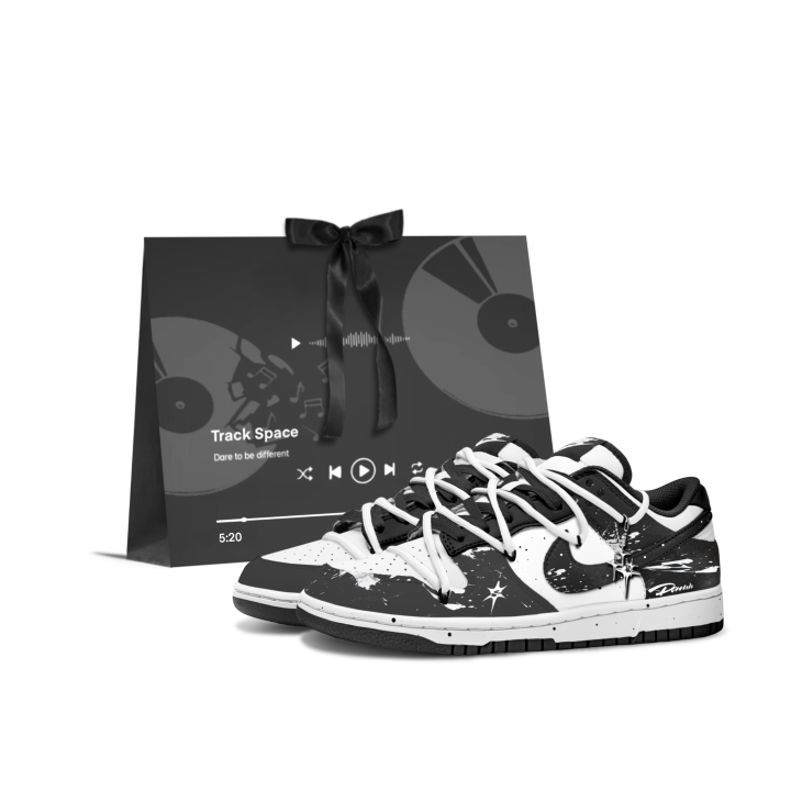 Nike Nike Dunk Sparkling Galaxy Leather Cushioning Abrasion Resistant Slip Resistant Low top Skateboard Shoes Unisex