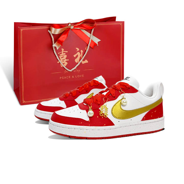 Nike Nike Court Borough Auspicious Dragon And Phoenix, Shopping Bag, Newlywed, Chinese Style Leather