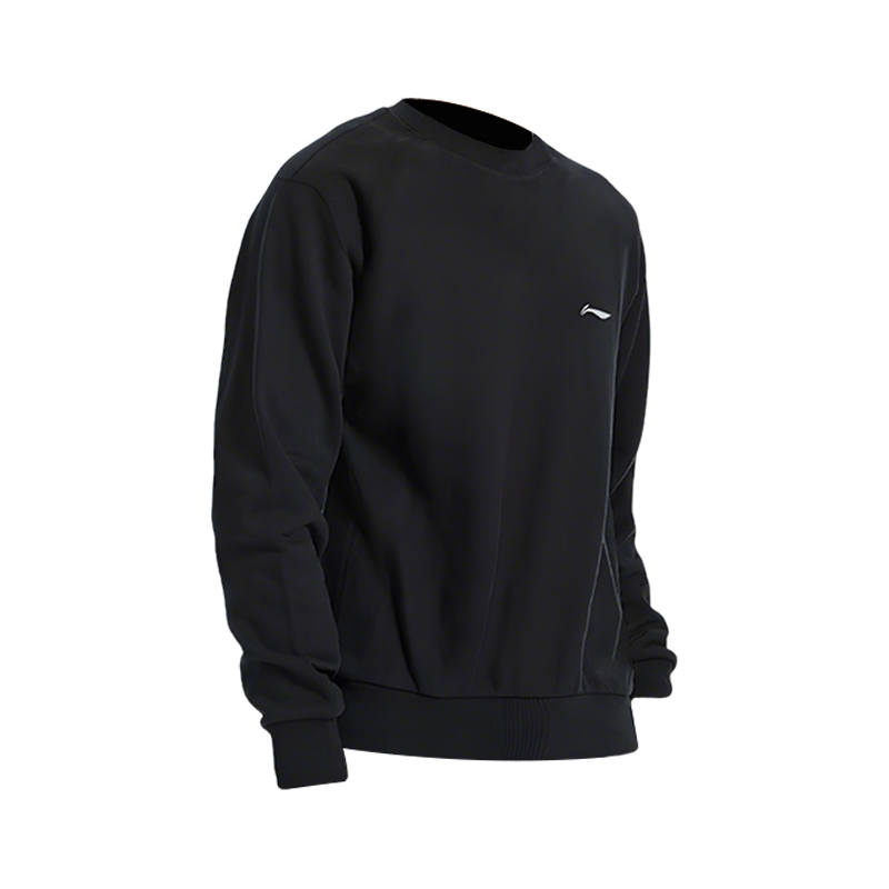 Li-Ning Li Ning Sweatshirts Unisex Black Crew Neck Moderate Regular