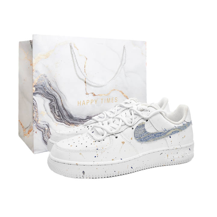 Nike Nike Air Force 1 Slip Resistant Abrasion Resistant Low top Skateboard Shoes Unisex White