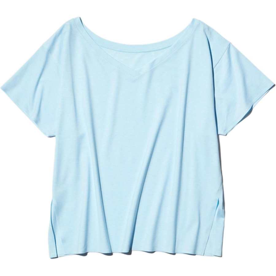 UNIQLO AIRism T Shirts Women's Light Blue V Neck