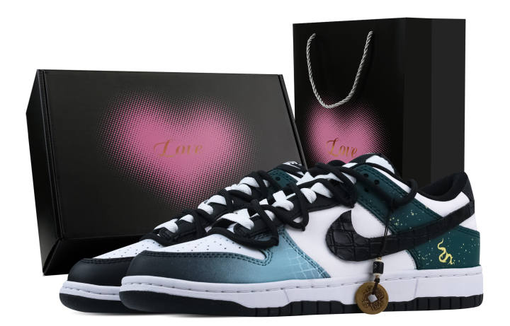 Nike Nike Dunk Ink Snake Copper Coin 2 Heart Box Leather Slip Resistant Abrasion Resistant Low top Skateboard Shoes