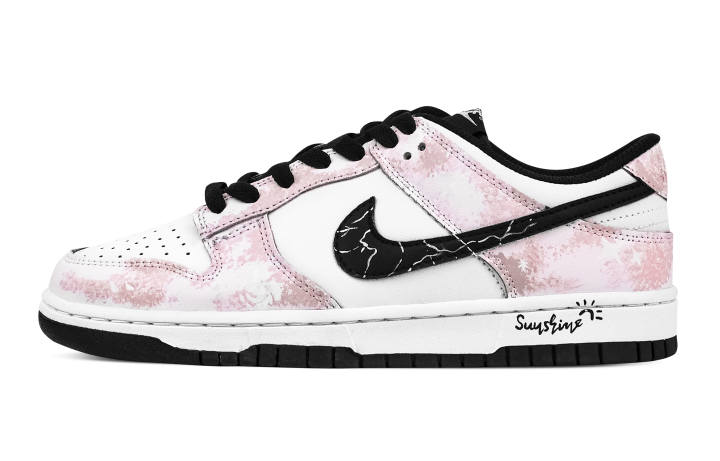 Nike Nike Dunk Cherry Blossom Sunlight 1 Abrasion Resistant Low top Skateboard Shoes Unisex Pink White