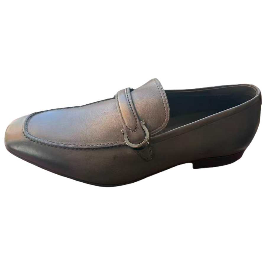 FERRAGAMO Casual Leather Shoes Men's Brown