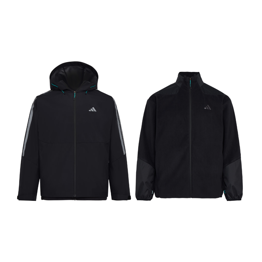 Adidas Adidas DWR TH 3 in 1 Water Repellent Fleece Lined Zippers Long Sleeved Hooded Jacket Men's