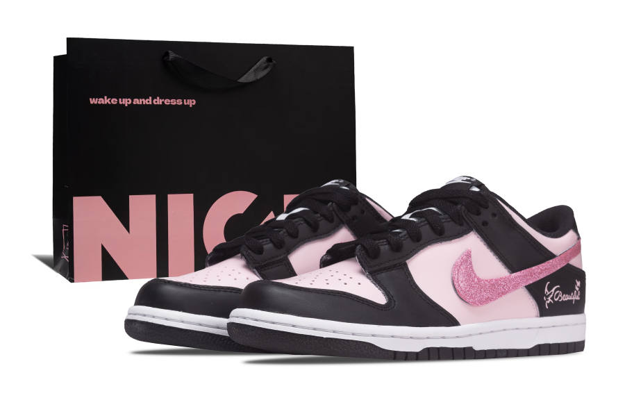 Nike Nike Dunk Yue Hua Pink Shadow Leather Slip Resistant Lightweight Cushioning Slip Resistant Lightweight Cushioning