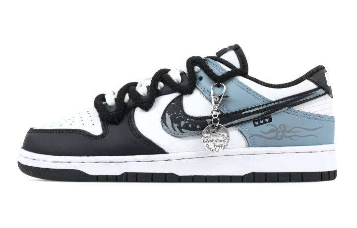 Nike Nike Dunk Life Ripple 1 Slip Resistant Abrasion Resistant Low top Skateboard Shoes Unisex Black Blue
