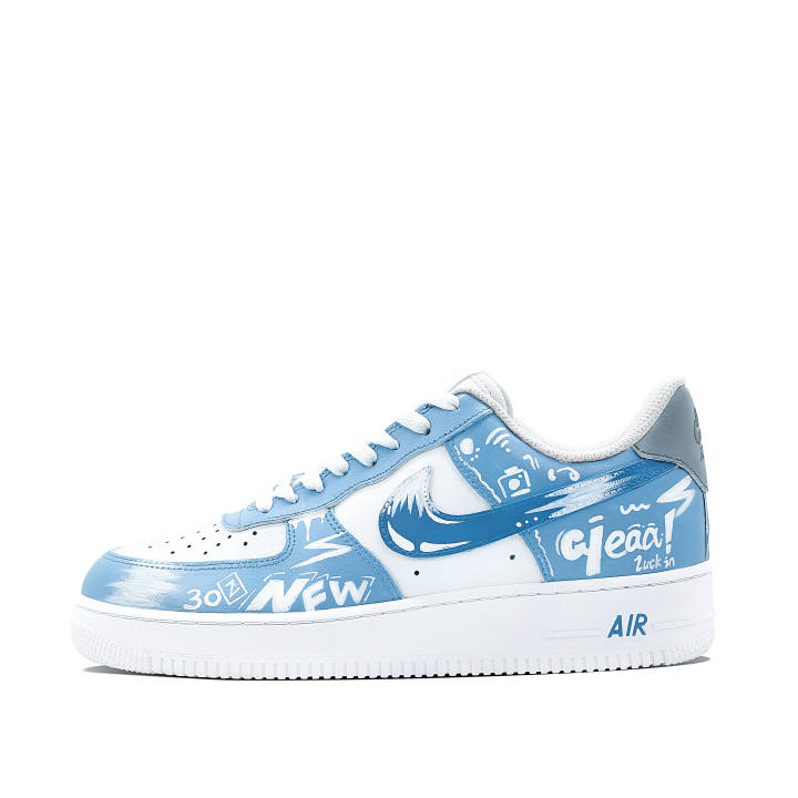 Nike Nike Air Force 1 Graffiti Storm Cushioning Low top Skateboard Shoes Unisex