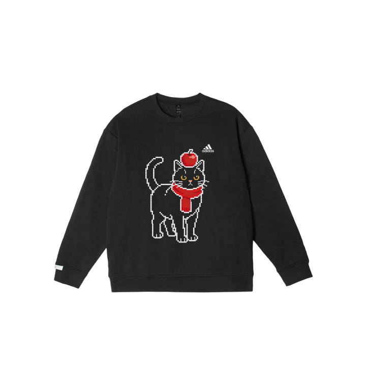 Adidas Adidas LABEL Sweatshirts Unisex Black Crew Neck Moderate
