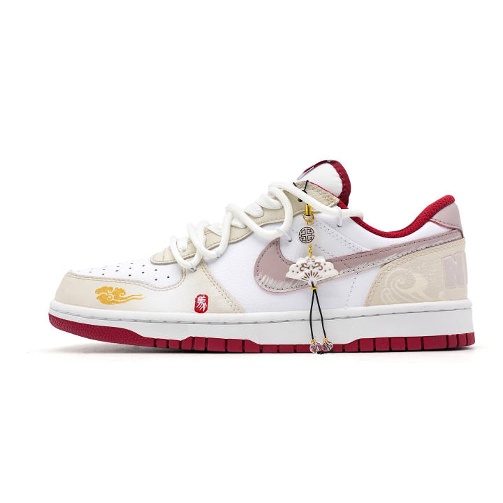 Nike Nike Big Low Lu De Lu Ma Leather Abrasion Resistant Abrasion Resistant Low top Skateboard Shoes Men's White Gray