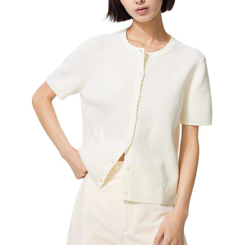 UNIQLO SS26 Knitwear Women's Ivory Crew Neck Moderate