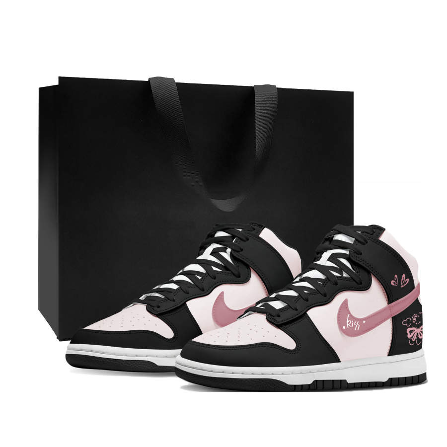 Nike Nike Dunk Thermal Cushioning Abrasion Resistant High top Skateboard Shoes Women's Black Pink