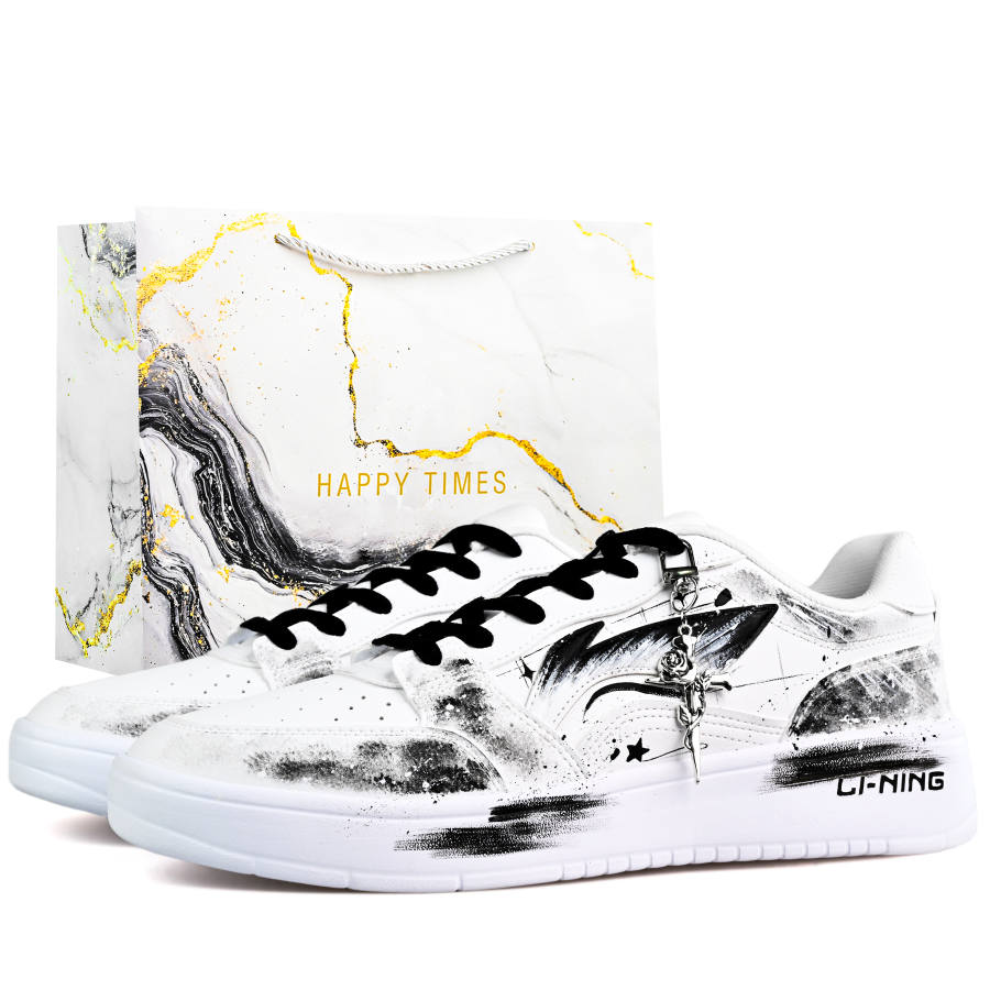 Li-Ning Li Ning Sycee Slip Resistant, Abrasion Resistant, Height Increasing Low top Skateboard Shoes Men's White