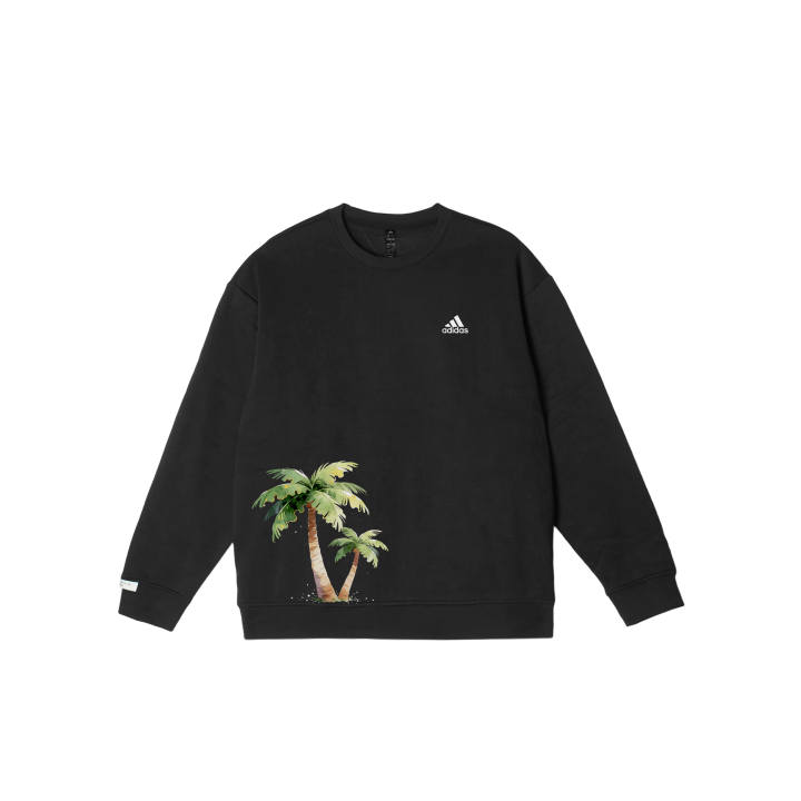 Adidas Adidas LABEL Sweatshirts Unisex Black Crew Neck Moderate