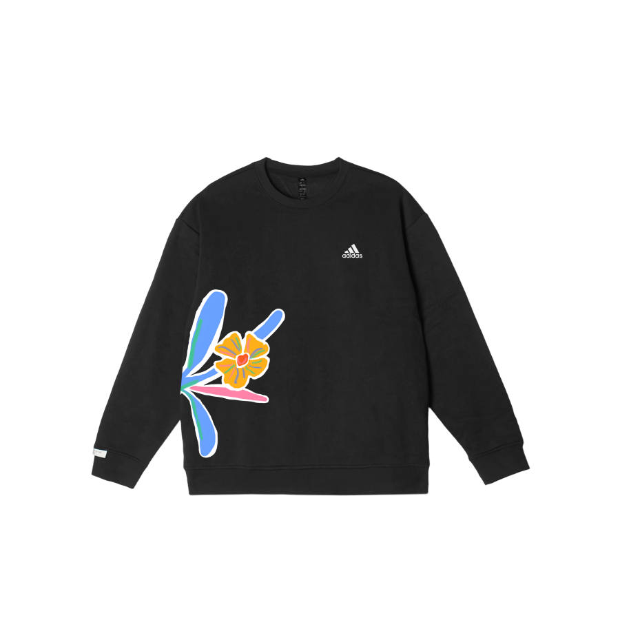 Adidas Adidas LABEL Sweatshirts Unisex Black Crew Neck Moderate