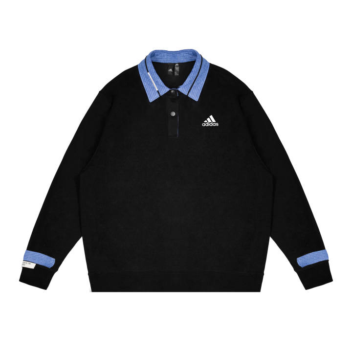 Adidas Adidas Sweatshirts Unisex Black Lapel Moderate Regular