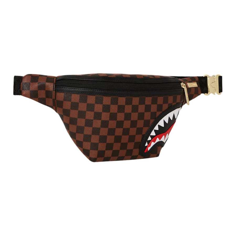 SPRAYGROUND Artificial Leather Fanny Pack Unisex Dark Brown