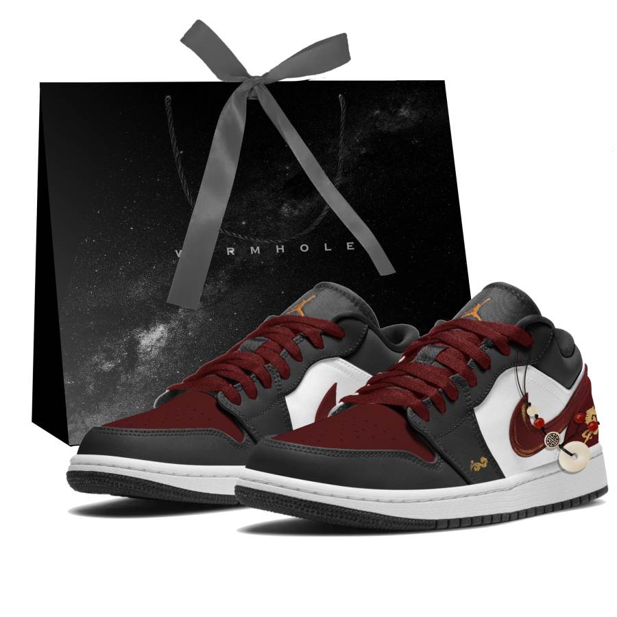 Jordan Jordan Air Jordan 1 Mystic Red With Horse Print Leather Slip Resistant Abrasion Resistant