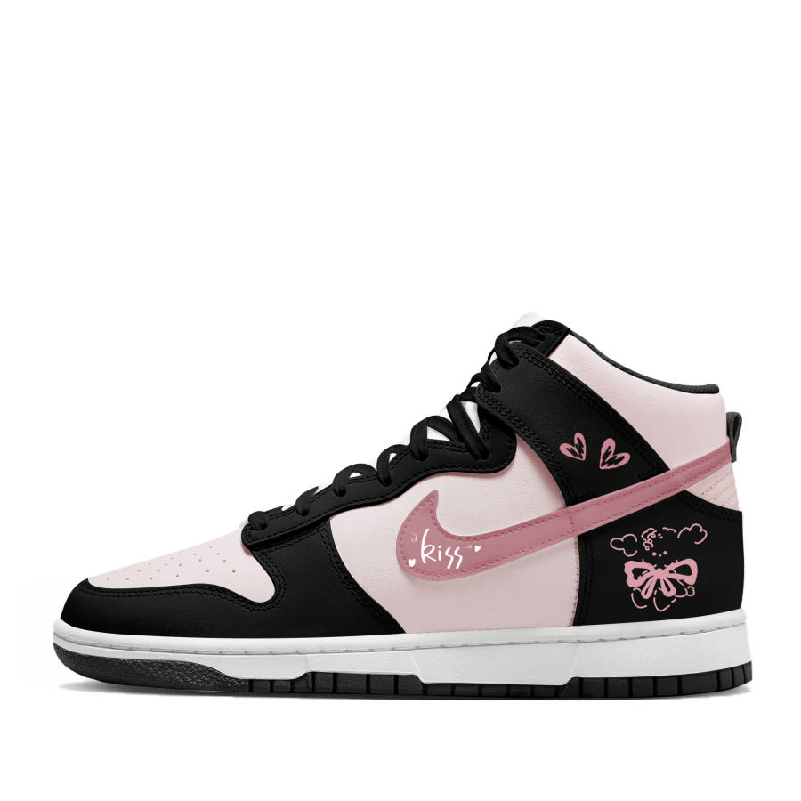 Nike Nike Dunk Thermal Cushioning Abrasion Resistant High top Skateboard Shoes Women's Black Pink