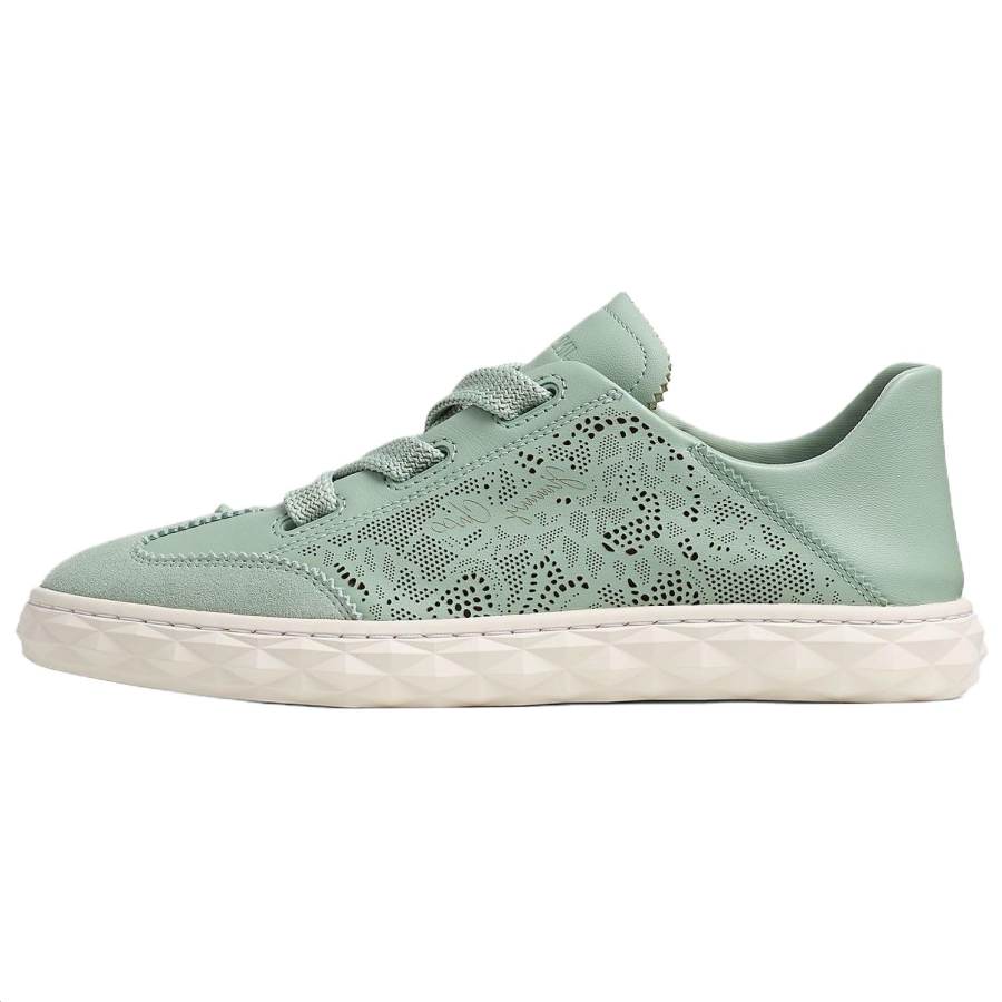 Jimmy Choo Diamond Light Flex F Cow Leather Low top Skateboard Shoes Women's Green